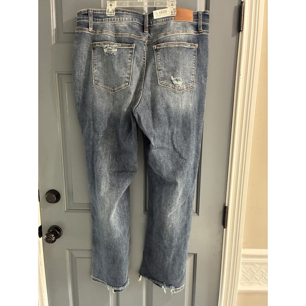 Judy Blue High Waisted 90s Knee Destroy Straight Leg Jeans JB82592 Size 20W - Picture 2 of 9